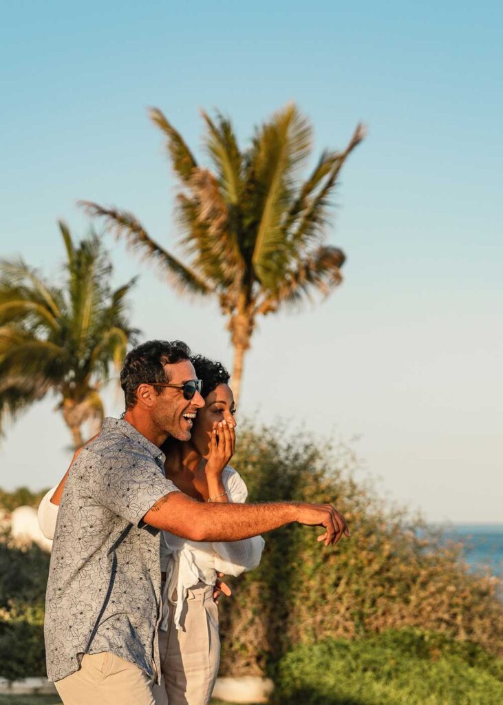 Couple enjoying Casa Piedra Blanca Luxury Villa at Puerto Los Cabos.