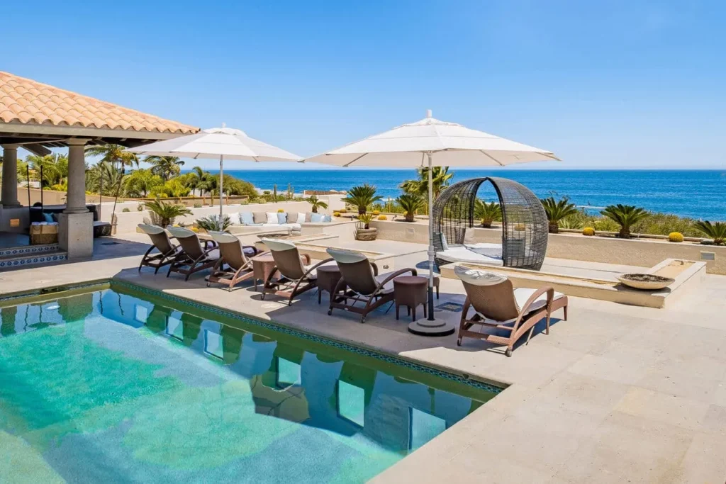 Ocean-view pool terrace at Casa Brooks in Cabo del Sol