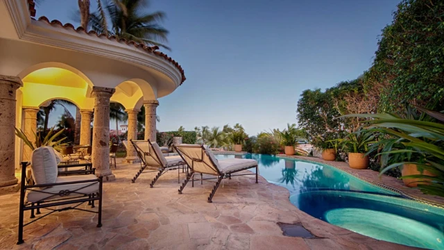 casa gloria pool terrace evening casa gloria pool terrace evening