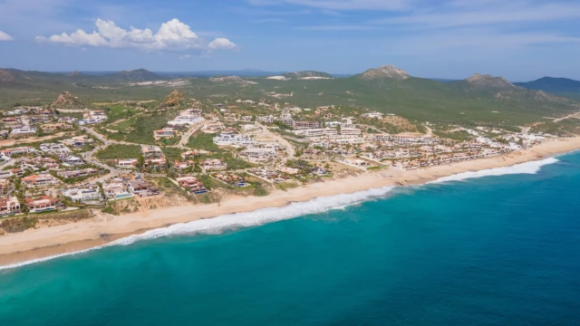 puerto los cabos coastline aerial view puerto los cabos coastline aerial view